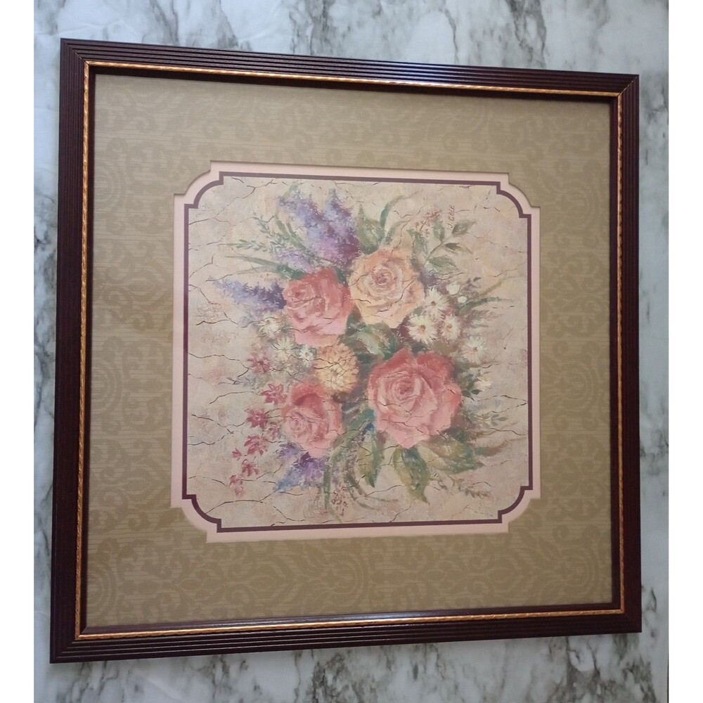 VINTAGE Home Interiors Framed Art Work Signed J.Cole